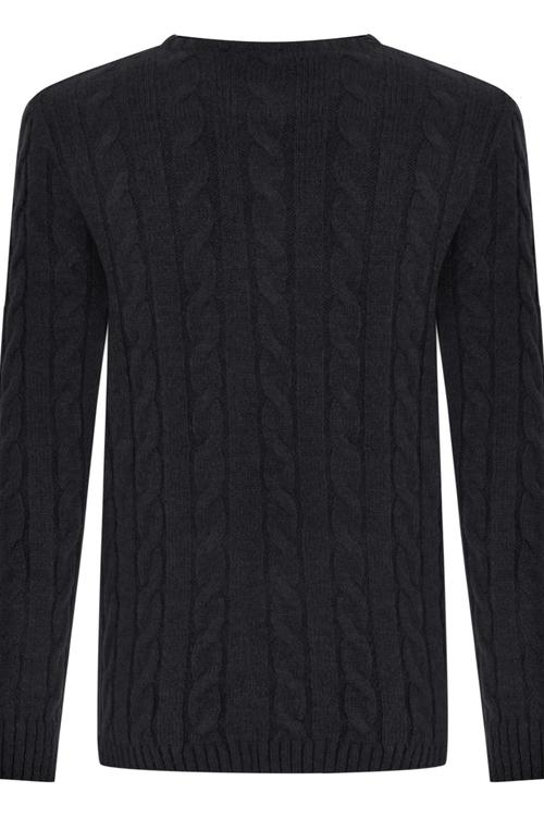  BİSİKLET YAKA ÖRGÜ DETAYLI KAZAK