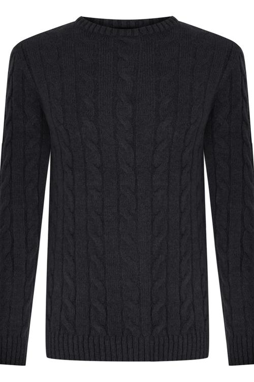  BİSİKLET YAKA ÖRGÜ DETAYLI KAZAK