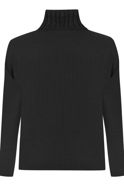  DİK YAKA ÖRGÜ DETAYLI SWEATSHIRT