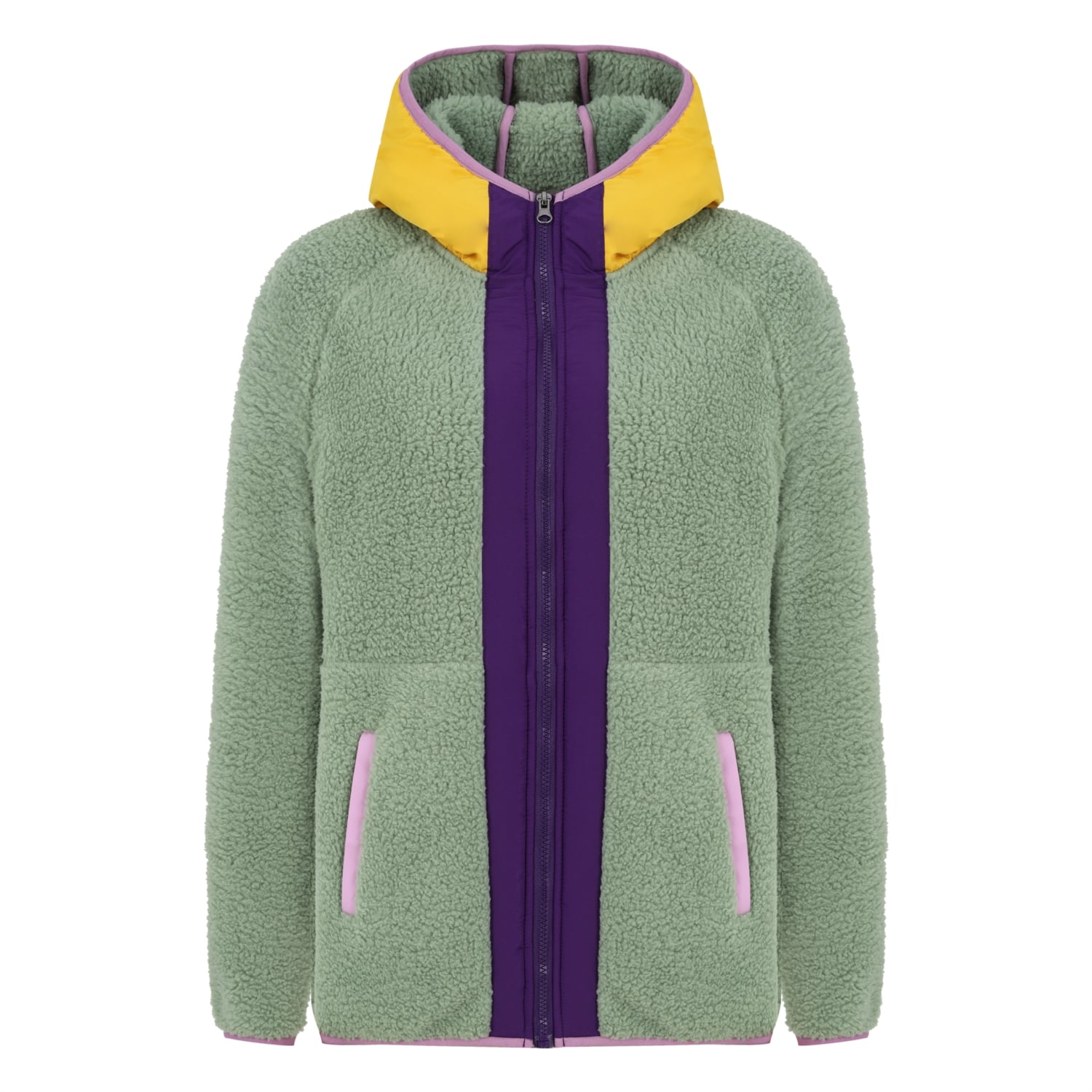 SUNİ YÜNLÜ RENKLİ FERMUARLI SWEATSHIRT