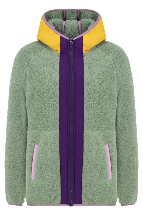  SUNİ YÜNLÜ RENKLİ FERMUARLI SWEATSHIRT