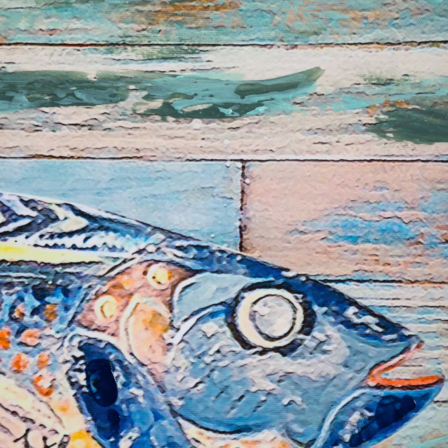 BALIK-2 AHŞAP YAĞLIBOYA TABLO 30x60CM