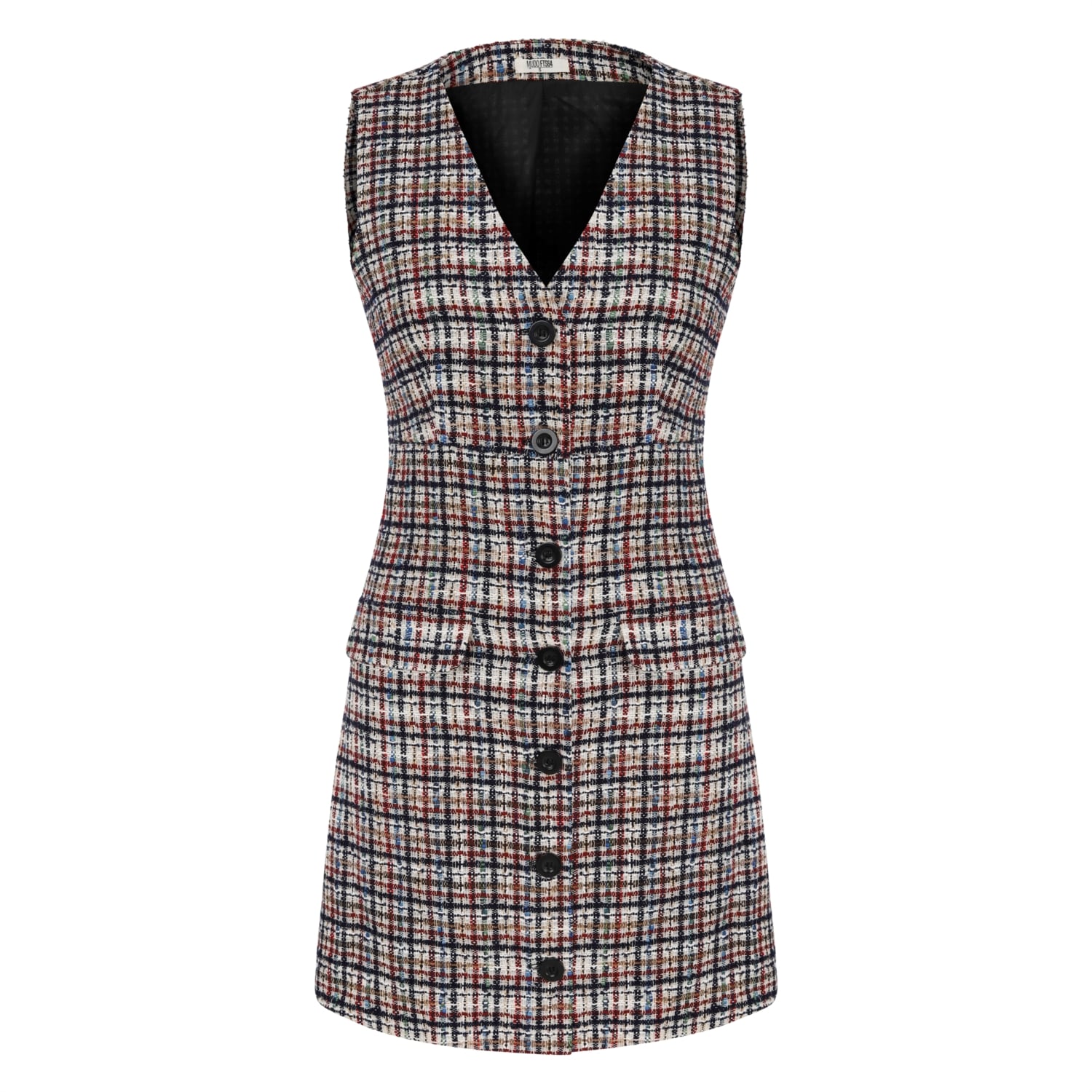 EKOSELİ KOLSUZ V YAKA MİNİ JİLE ELBİSE