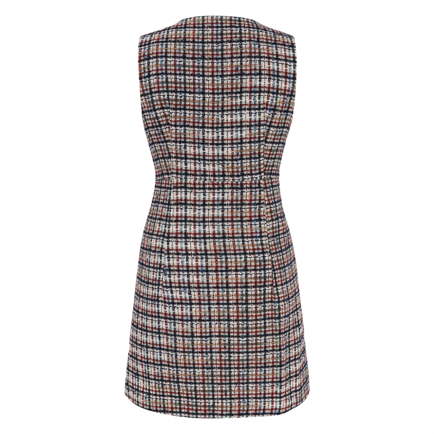 EKOSELİ KOLSUZ V YAKA MİNİ JİLE ELBİSE