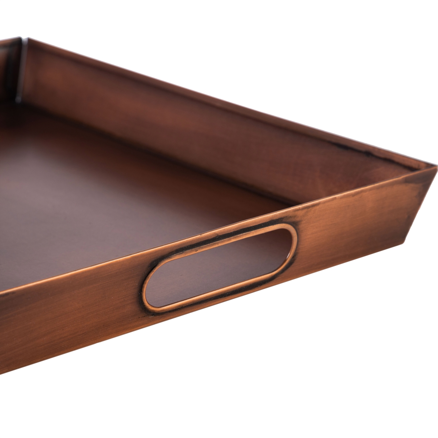 BAKIR RENKLİ KÖŞELİ TEPSİ L 34x24,5x4,5CM