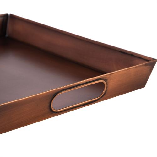  BAKIR RENKLİ KÖŞELİ TEPSİ L 34x24,5x4,5CM