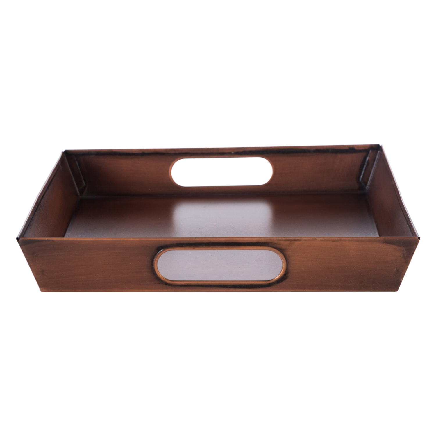 BAKIR RENKLİ KÖŞELİ TEPSİ L 34x24,5x4,5CM