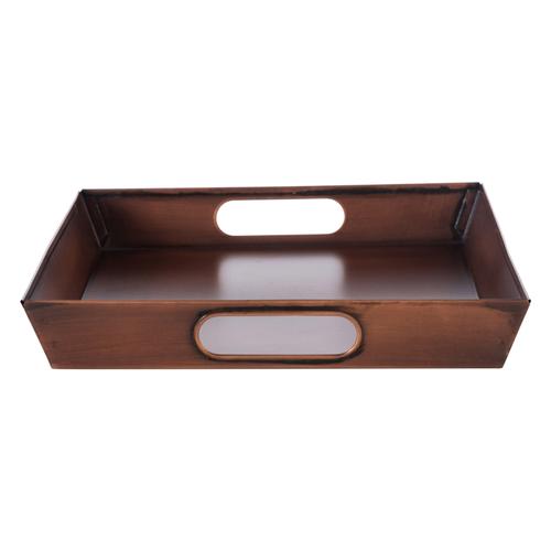  BAKIR RENKLİ KÖŞELİ TEPSİ L 34x24,5x4,5CM