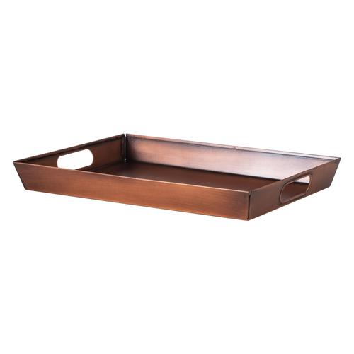  BAKIR RENKLİ KÖŞELİ TEPSİ L 34x24,5x4,5CM