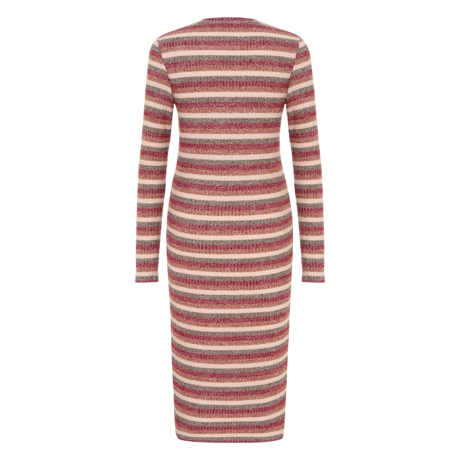 ÇİZGİLİ UZUN KOLLU TRİKO KALEM ELBİSE