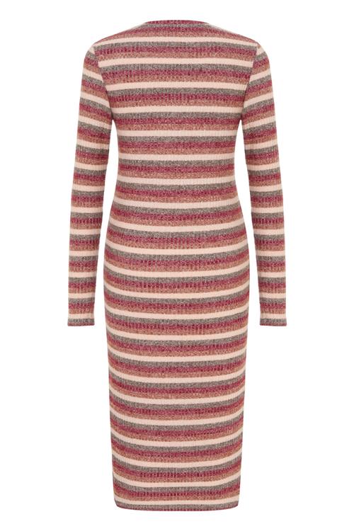  ÇİZGİLİ UZUN KOLLU TRİKO KALEM ELBİSE