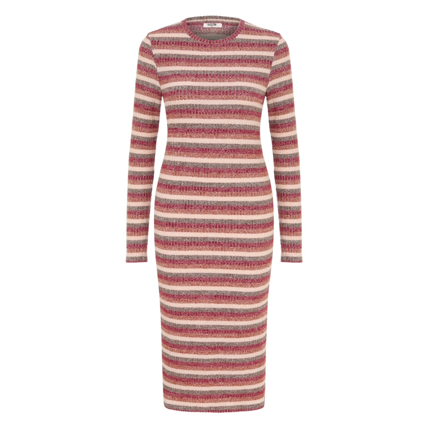 ÇİZGİLİ UZUN KOLLU TRİKO KALEM ELBİSE