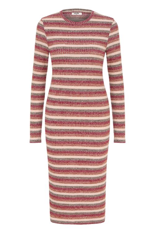  ÇİZGİLİ UZUN KOLLU TRİKO KALEM ELBİSE