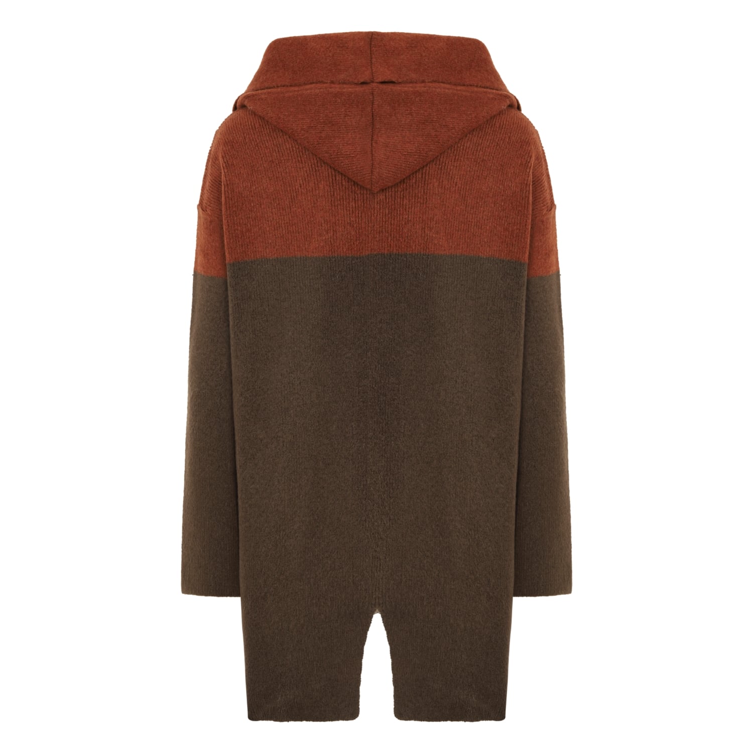 RENK BLOKLU KAPÜŞONLU TRİKO HIRKA