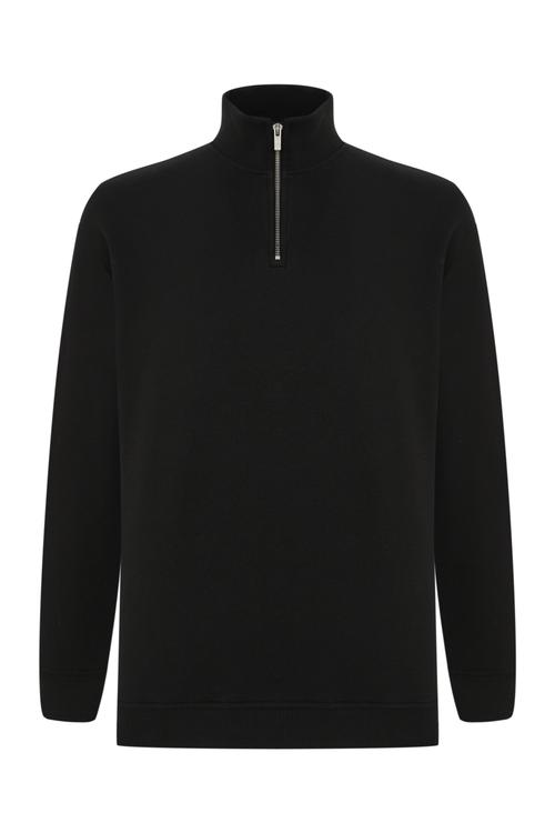  FERMUARLI DİK YAKA SWEATSHIRT