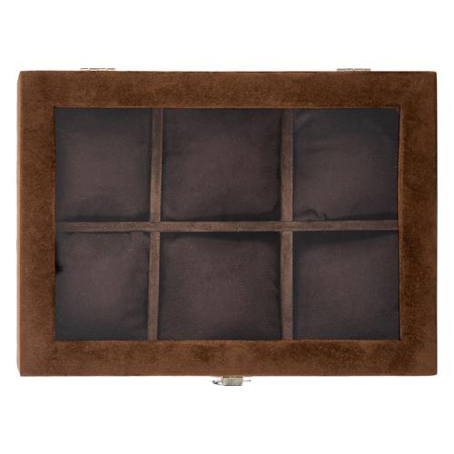  SAAT KUTUSU 6'LI ALCANTARA KAHVE