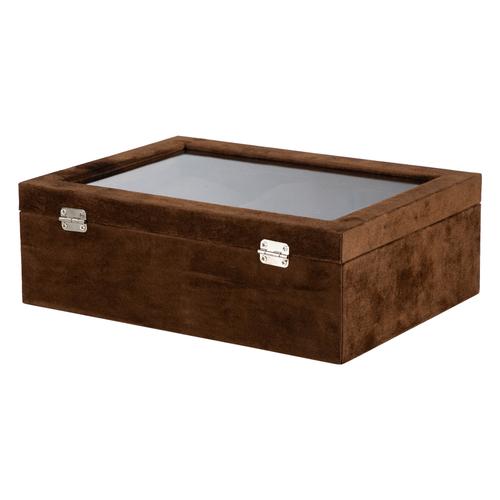  SAAT KUTUSU 6'LI ALCANTARA KAHVE