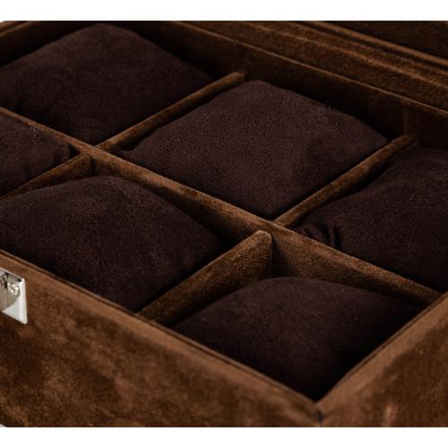  SAAT KUTUSU 6'LI ALCANTARA KAHVE