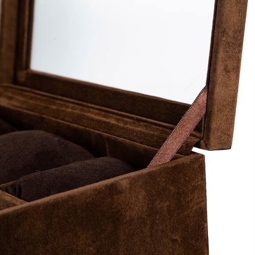  SAAT KUTUSU 6'LI ALCANTARA KAHVE