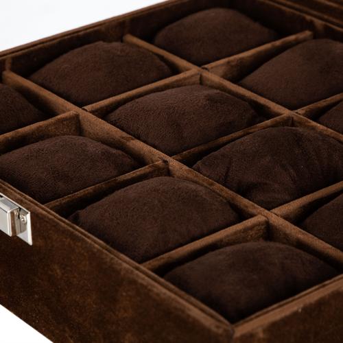  SAAT KUTUSU 12'Lİ ALCANTARA KAHVE