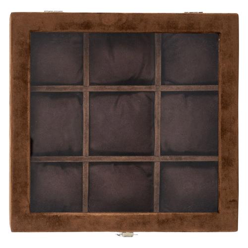  SAAT KUTUSU 9'LU ALCANTARA KAHVE