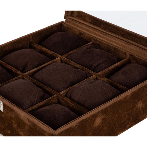  SAAT KUTUSU 9'LU ALCANTARA KAHVE