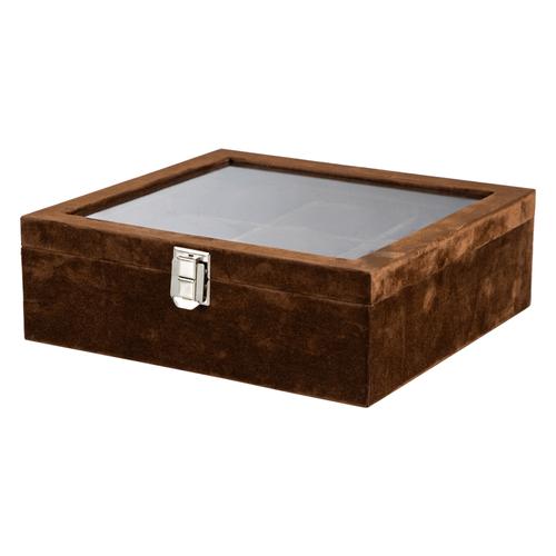  SAAT KUTUSU 9'LU ALCANTARA KAHVE