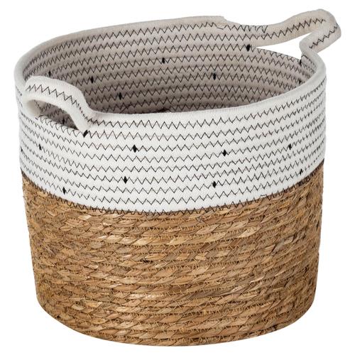  BONBON SİYAH HASIR SEPET 30X30X25CM