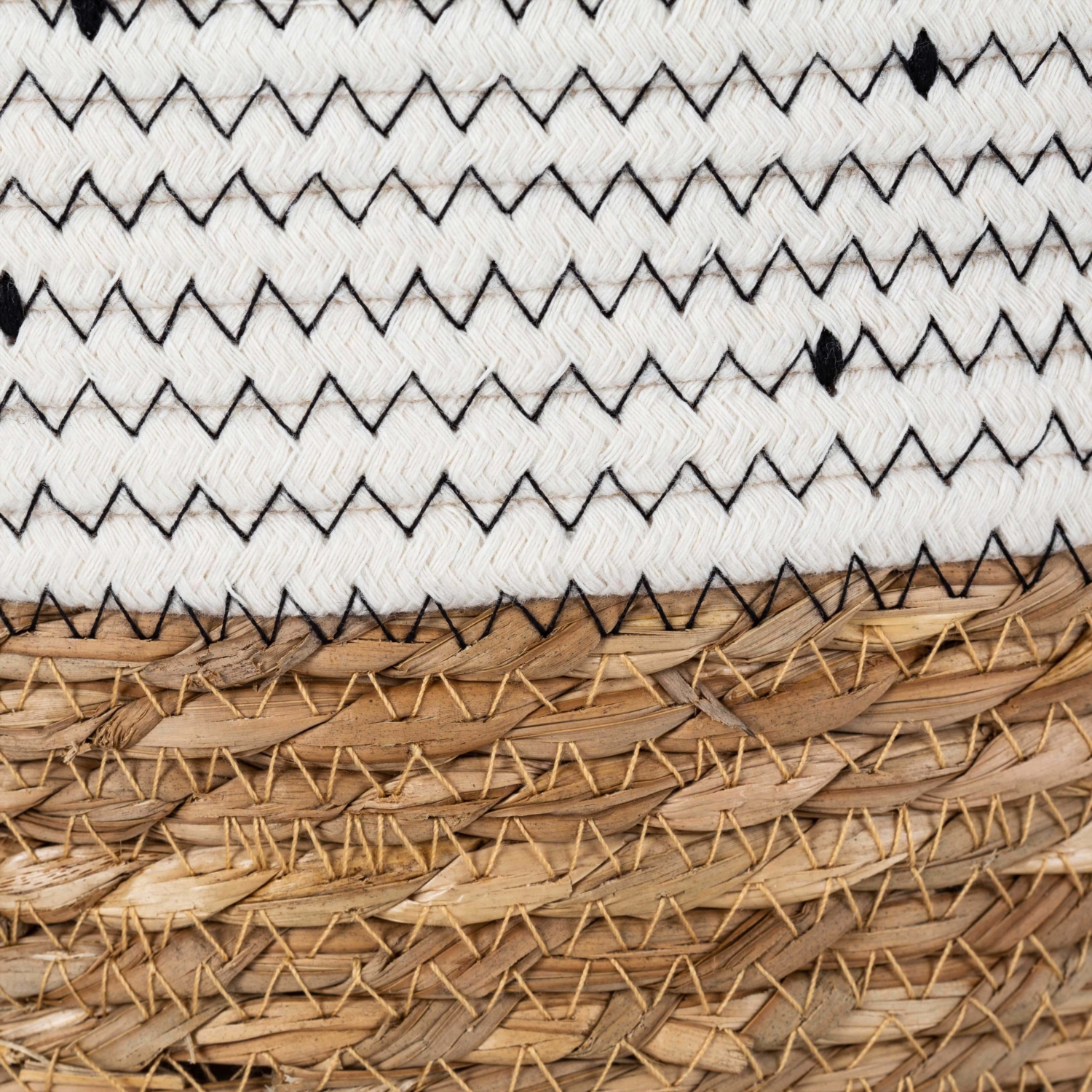 BONBON SİYAH HASIR SEPET 30X30X25CM