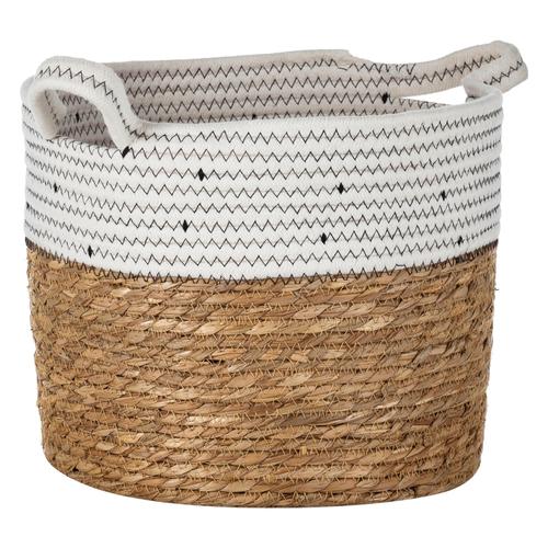  BONBON SİYAH HASIR SEPET 30X30X25CM