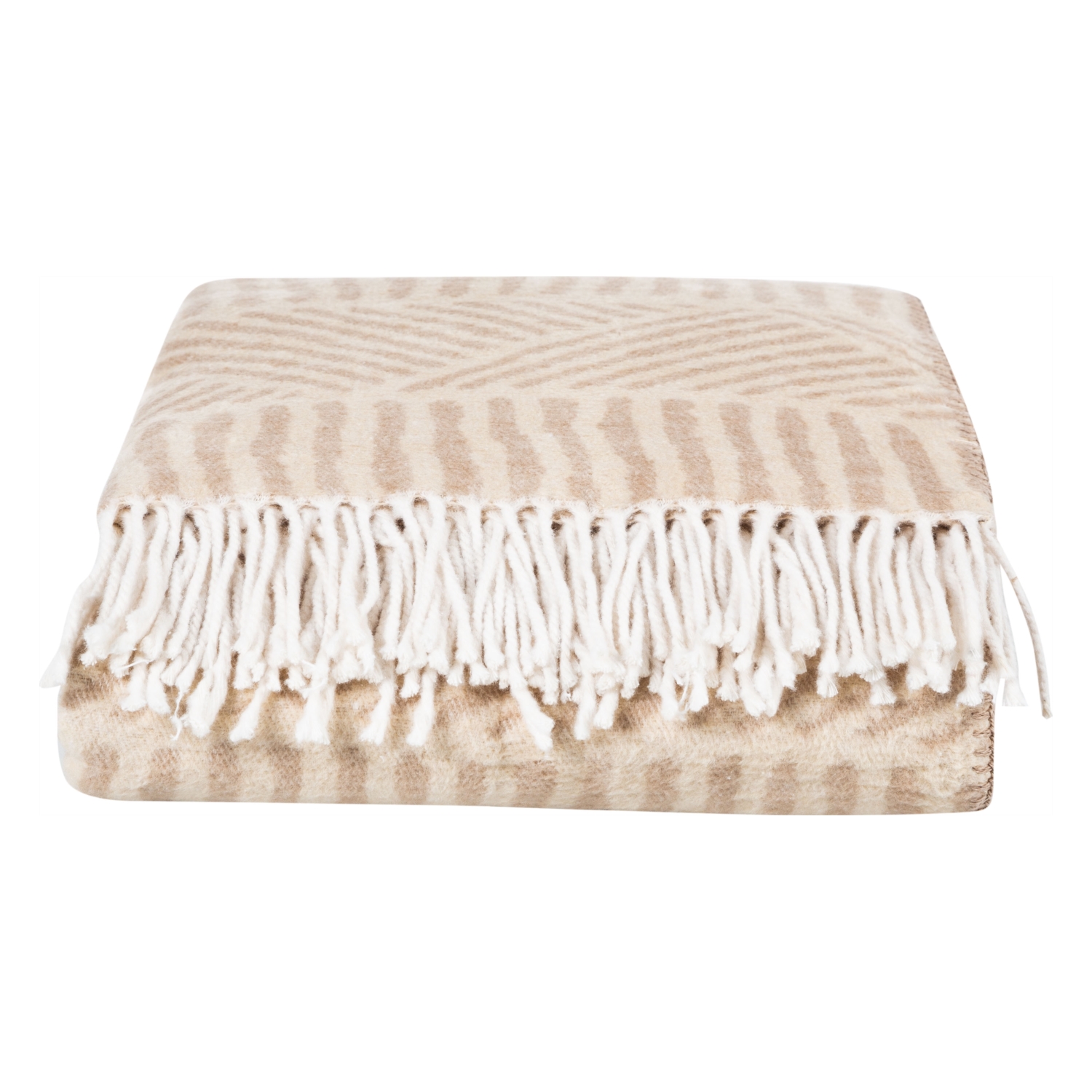 ETNİK JAKARLI SCOTCH BATTANİYE BEYAZ BEJ 200X220CM