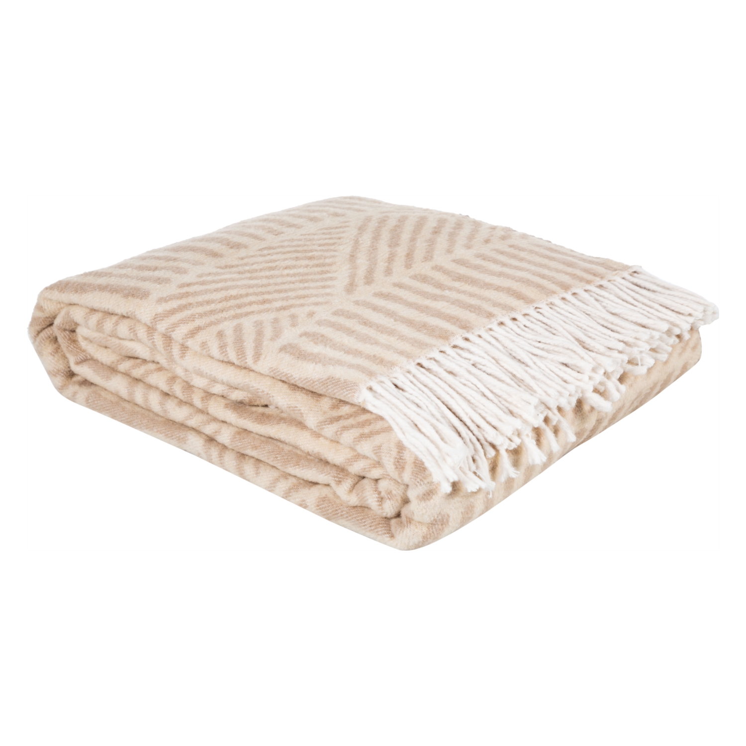 ETNİK JAKARLI SCOTCH BATTANİYE BEYAZ BEJ 200X220CM