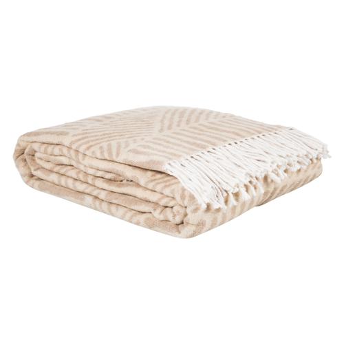  ETNİK JAKARLI SCOTCH BATTANİYE BEYAZ BEJ 200X220CM