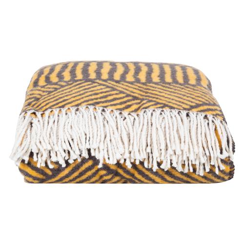  ETNİK JAKARLI SCOTCH BATTANİYE GRİ SARI 200X220CM