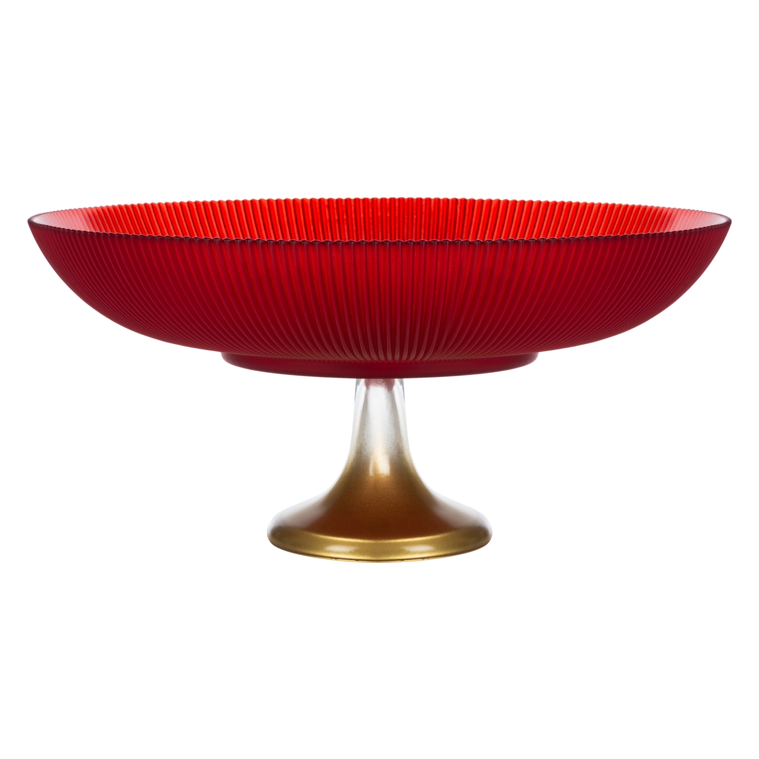 LUSTER DEKORATİF AYAKLI KASE KIRMIZI 32x18CM