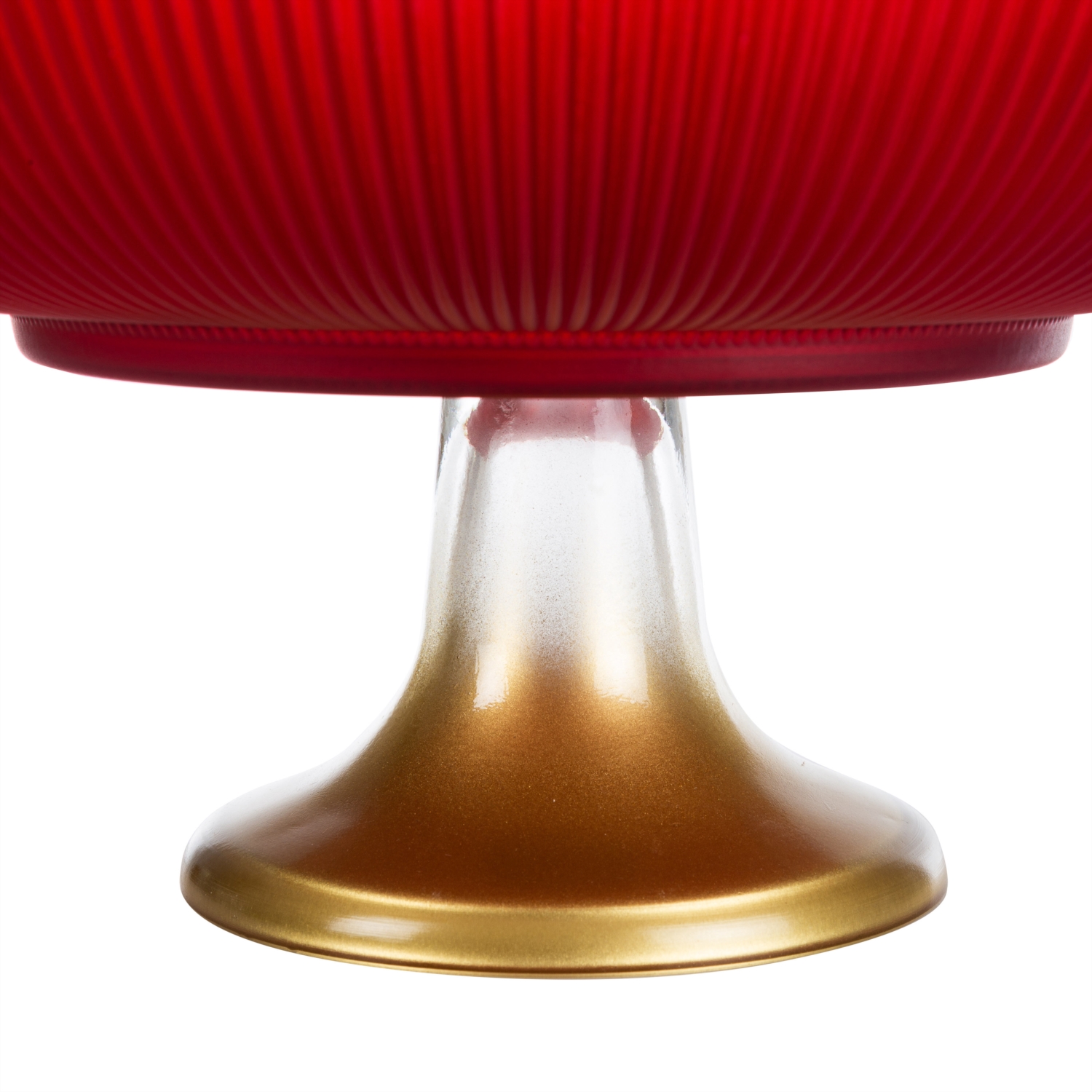 LUSTER DEKORATİF AYAKLI KASE KIRMIZI 32x18CM