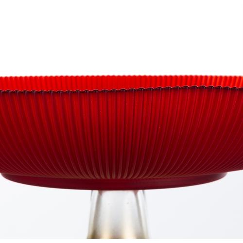  LUSTER DEKORATİF AYAKLI KASE KIRMIZI 32x18CM