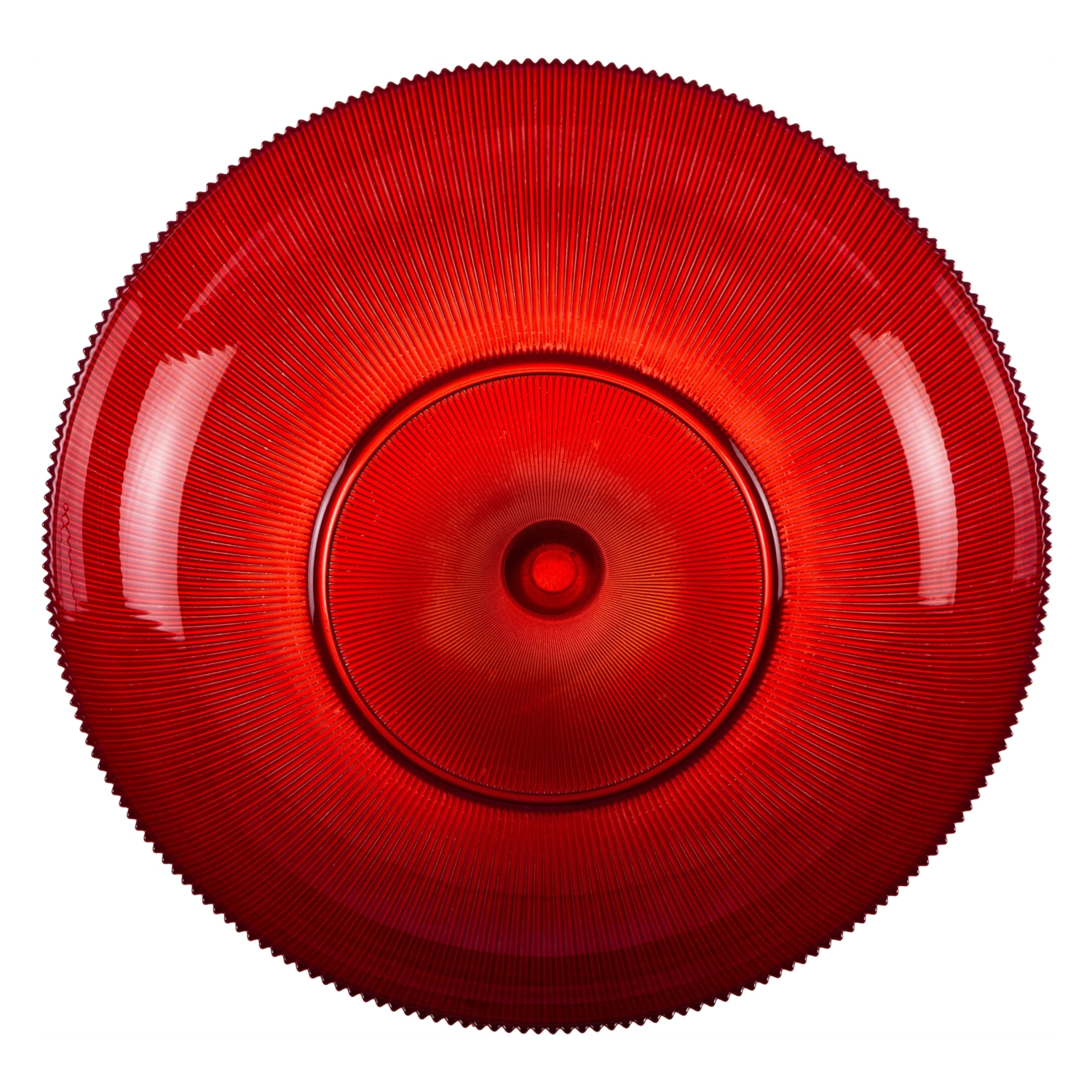 LUSTER DEKORATİF AYAKLI KASE KIRMIZI 32x18CM