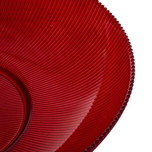  LUSTER DEKORATİF AYAKLI KASE KIRMIZI 32x18CM