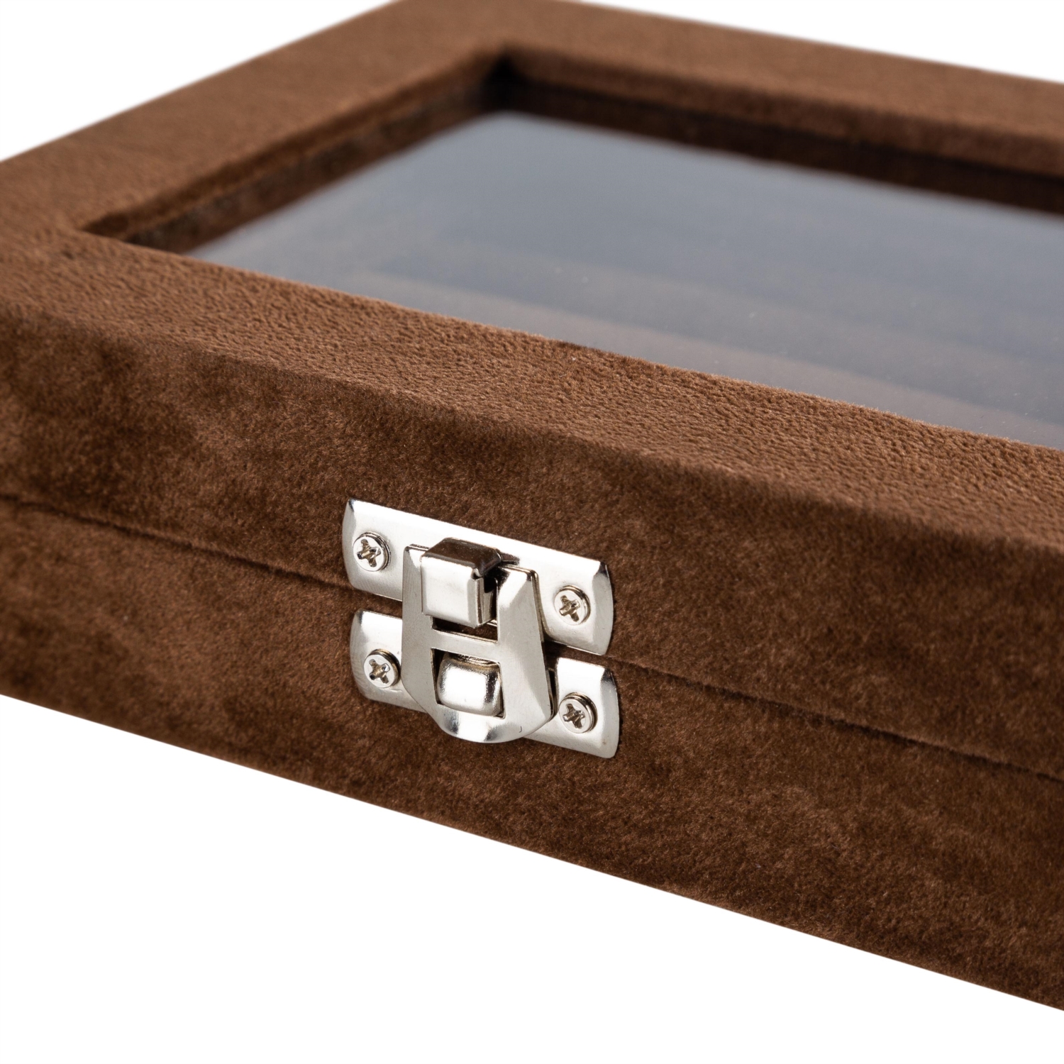 MİNİ TAKI KUTUSU ALCANTARA KAHVE