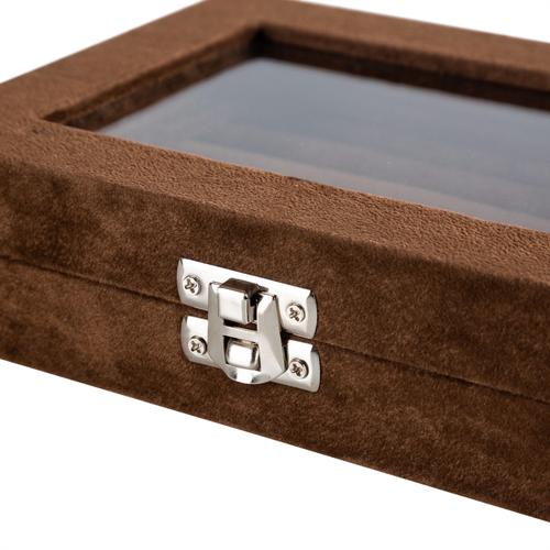  MİNİ TAKI KUTUSU ALCANTARA KAHVE