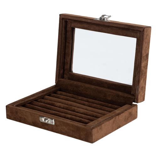  MİNİ TAKI KUTUSU ALCANTARA KAHVE