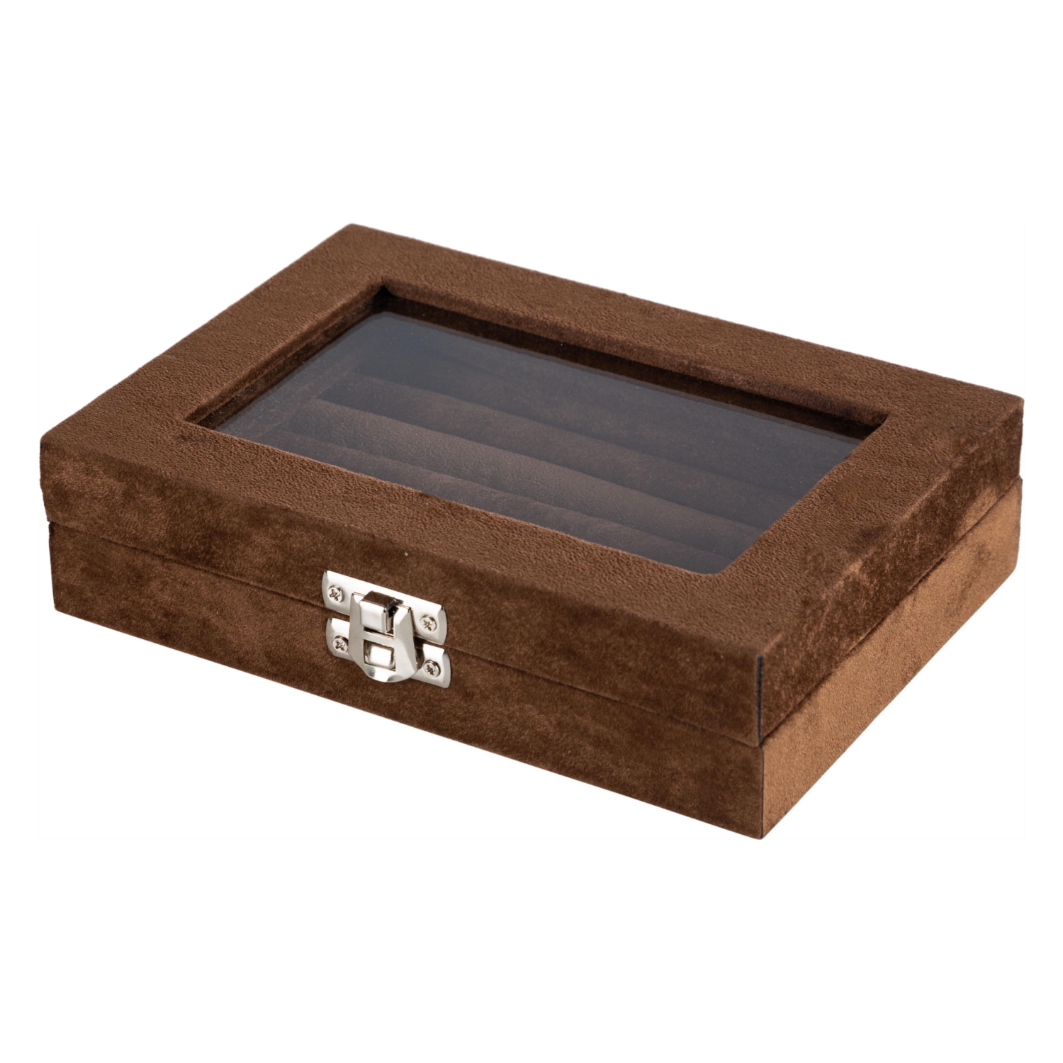 MİNİ TAKI KUTUSU ALCANTARA KAHVE