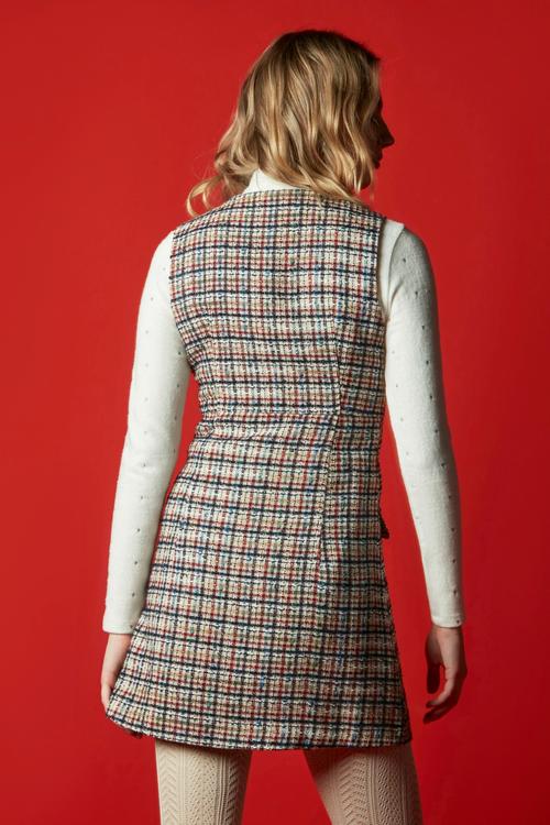  EKOSELİ KOLSUZ V YAKA MİNİ JİLE ELBİSE