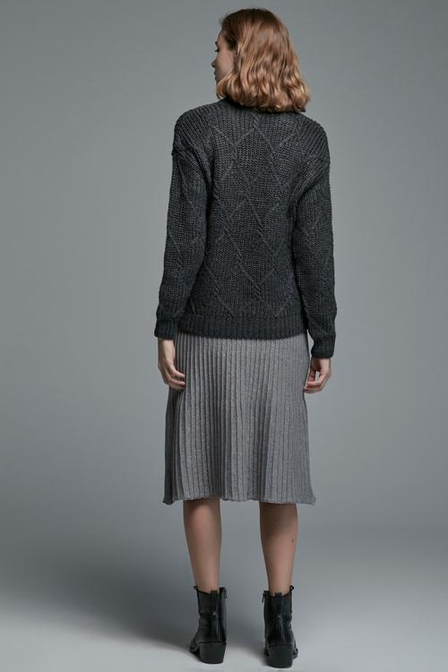  PİLELİ MİDİ BOY PAMUKLU TRİKO ETEK