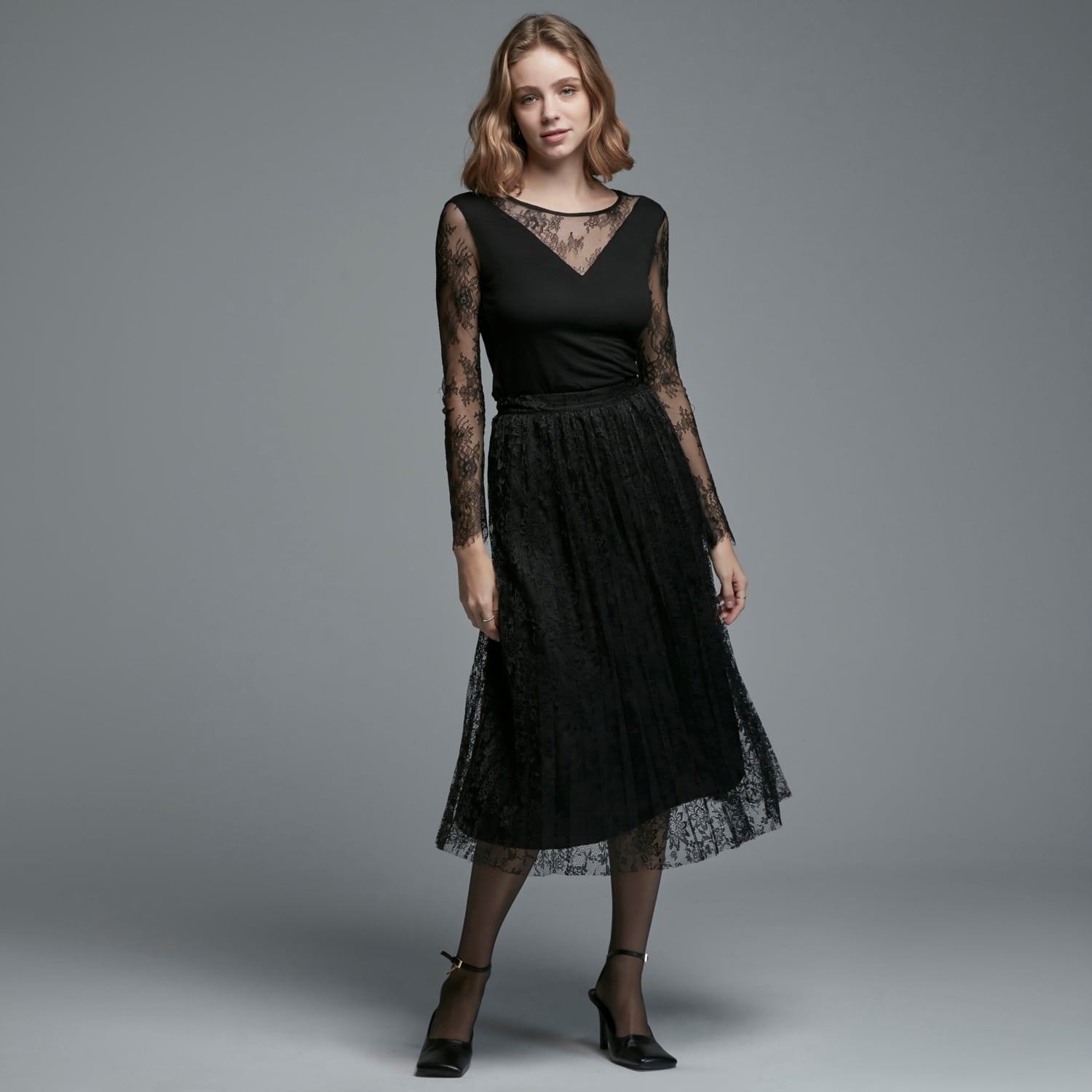 DANTEL PİLELİ ETEK