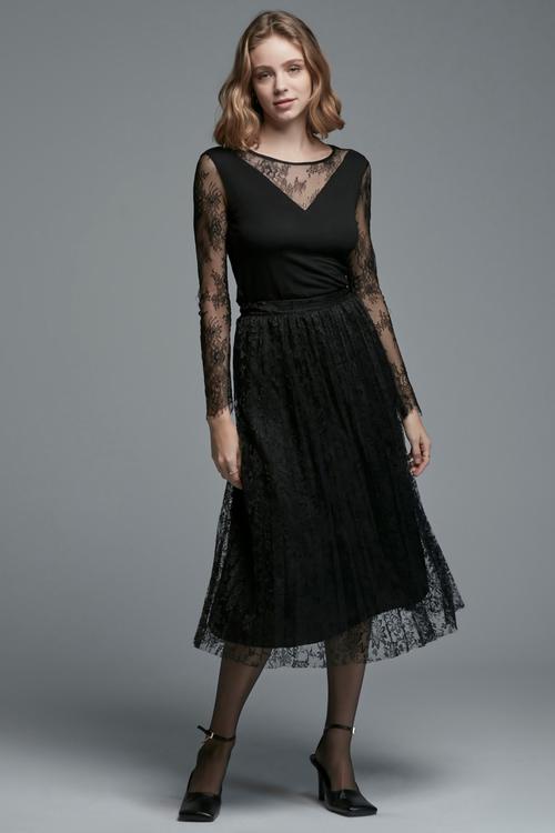  DANTEL PİLELİ ETEK