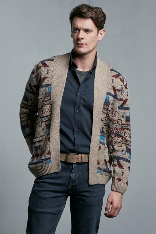  ŞAL YAKA DESENLİ TRİKO HIRKA