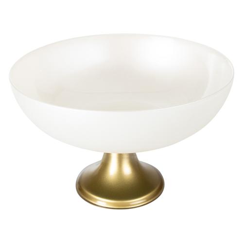  LUSTER DEKORATİF AYAKLI KASE BEYAZ 28X18CM