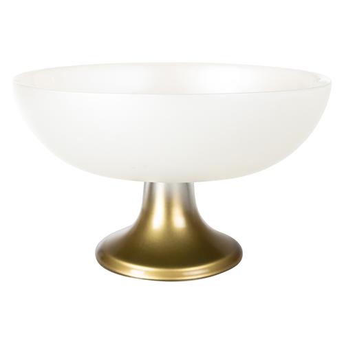  LUSTER DEKORATİF AYAKLI KASE BEYAZ 28X18CM